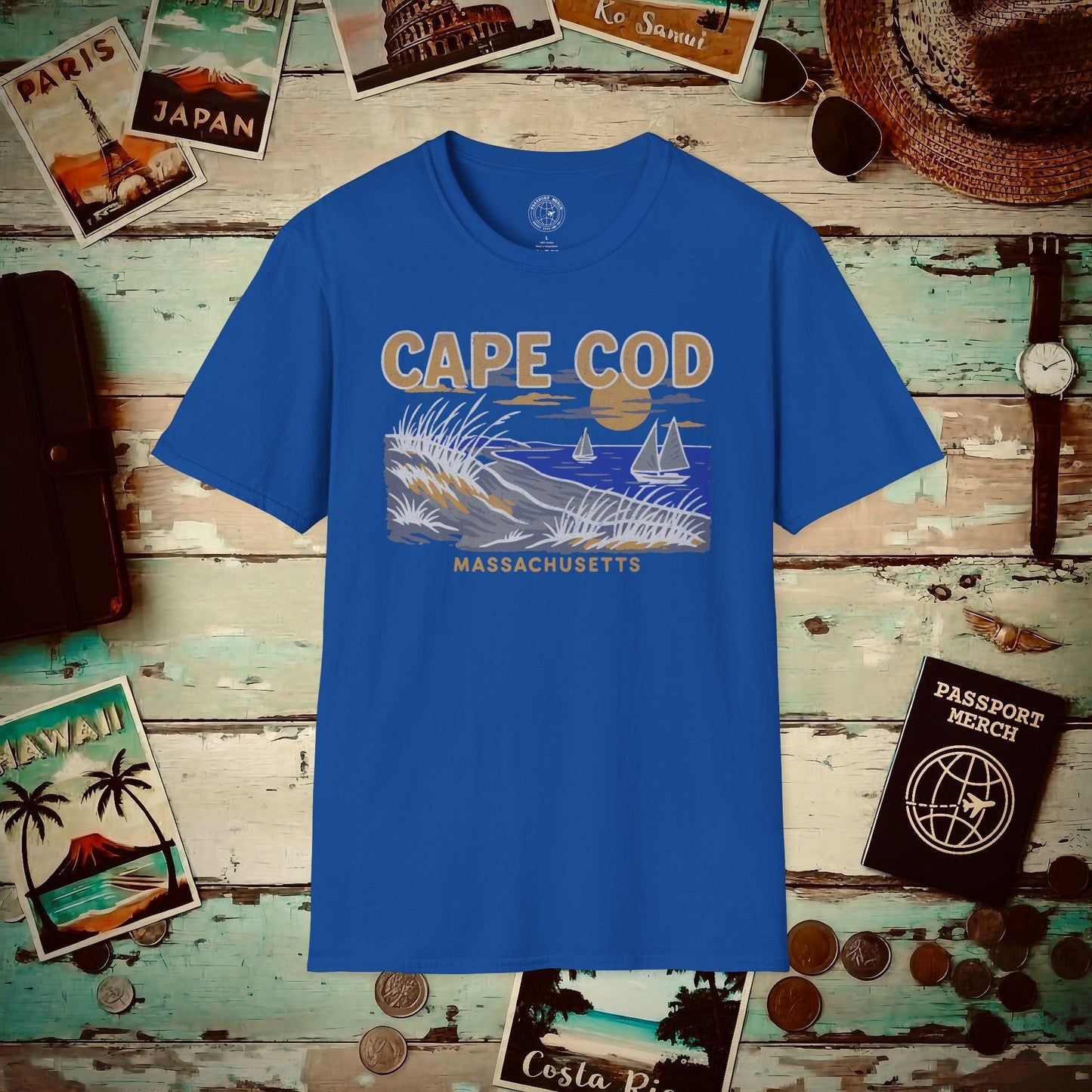 Cape Cod, Massachusetts - 80's Vintage T-Shirt Royal / S
