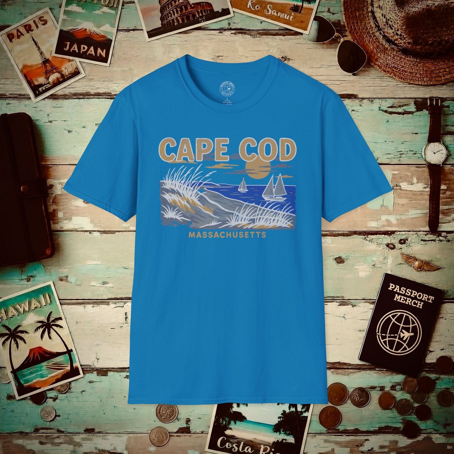 Cape Cod, Massachusetts - 80's Vintage T-Shirt Sapphire / S