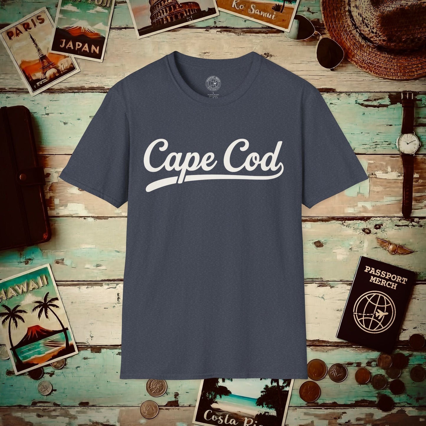 Cape Cod, Massachusetts (League Series) T-Shirt Heather Navy / S