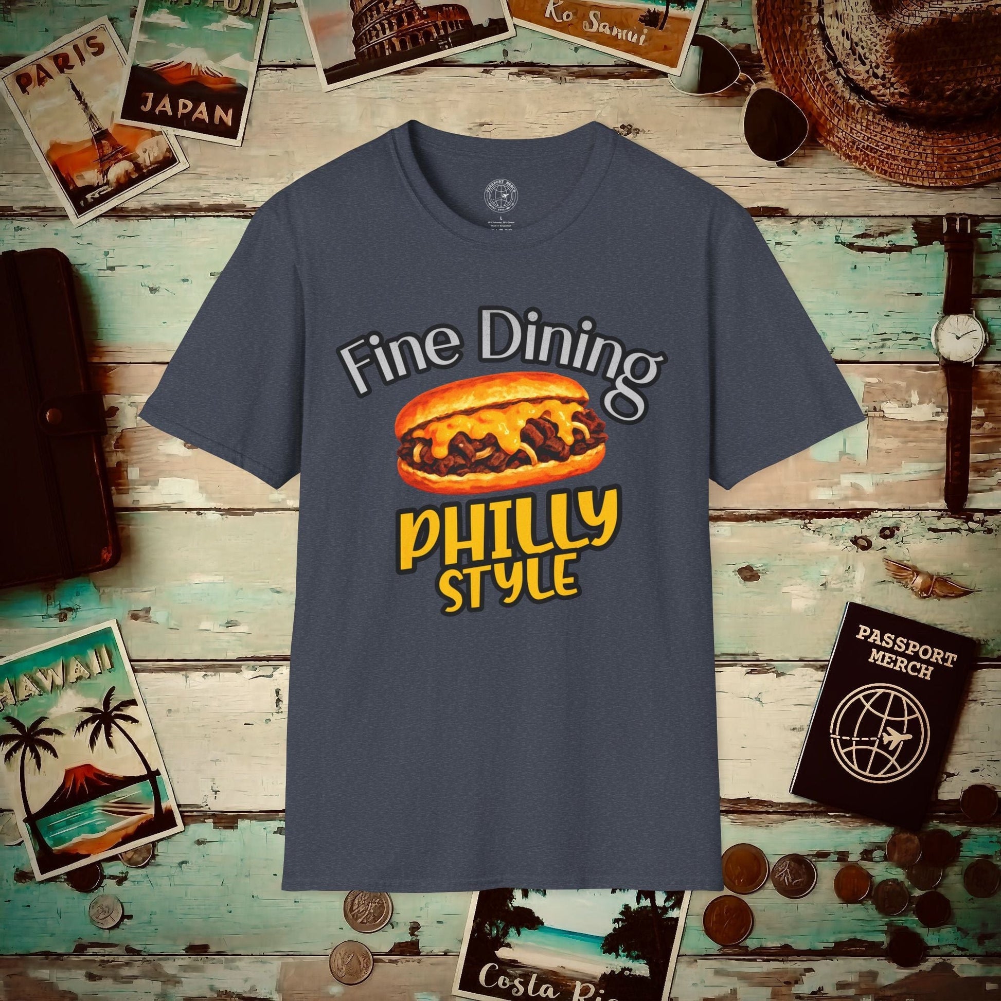 Cheesesteak Fine Dining Philly Style, Pennsylvania T-Shirt Heather Navy / S