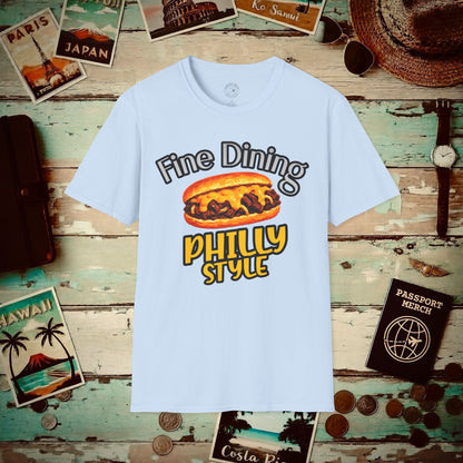 Cheesesteak Fine Dining Philly Style, Pennsylvania T-Shirt Light Blue / S