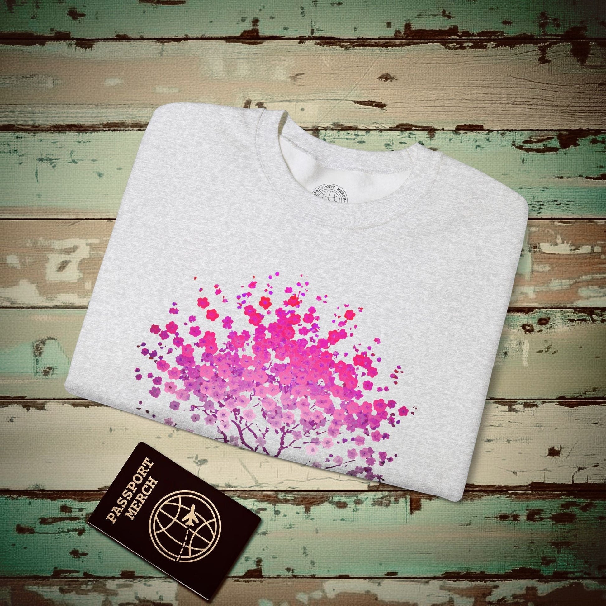 Cherry Blossoms Growing from Peace Japan Crewneck Ash / S