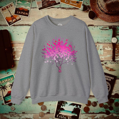 Cherry Blossoms Growing from Peace Japan Crewneck Graphite Heather / S