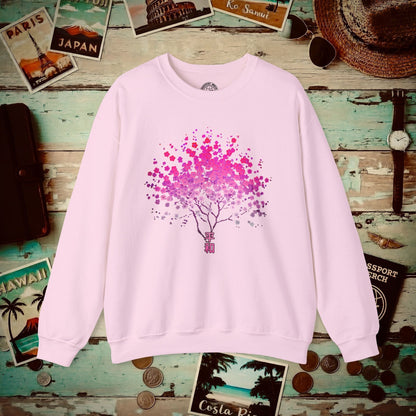 Cherry Blossoms Growing from Peace Japan Crewneck Light Pink / S