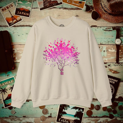 Cherry Blossoms Growing from Peace Japan Crewneck Sand / S