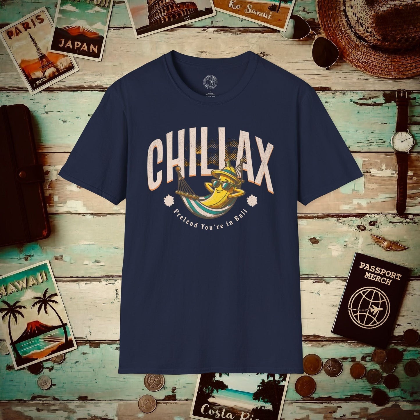 Chillax, Pretend you're in Bali, Indonesia T-Shirt Navy / S