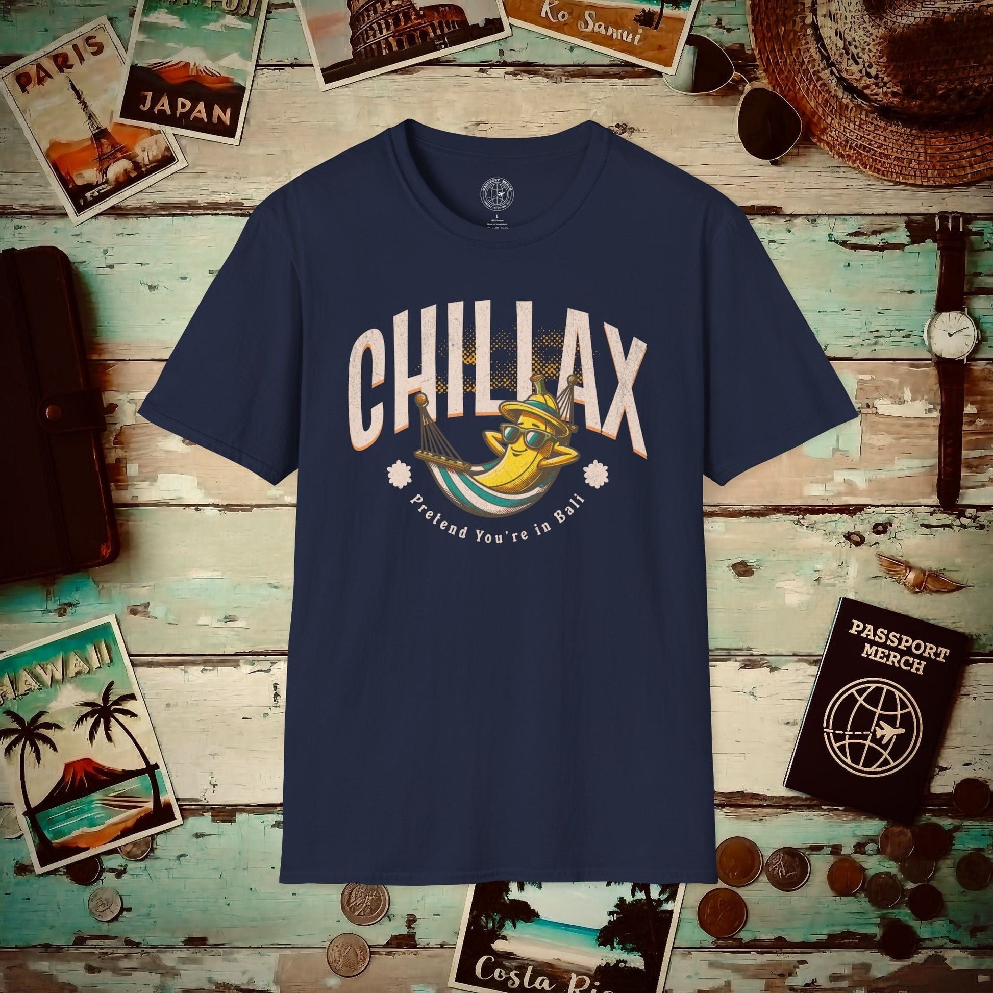Chillax, Pretend you're in Bali, Indonesia T-Shirt Navy / S