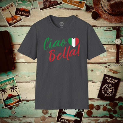 Ciao Bella Heart Italy T-Shirt Dark Heather / S