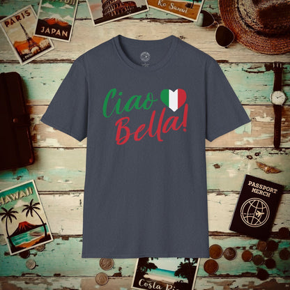 Ciao Bella Heart Italy T-Shirt Heather Navy / S