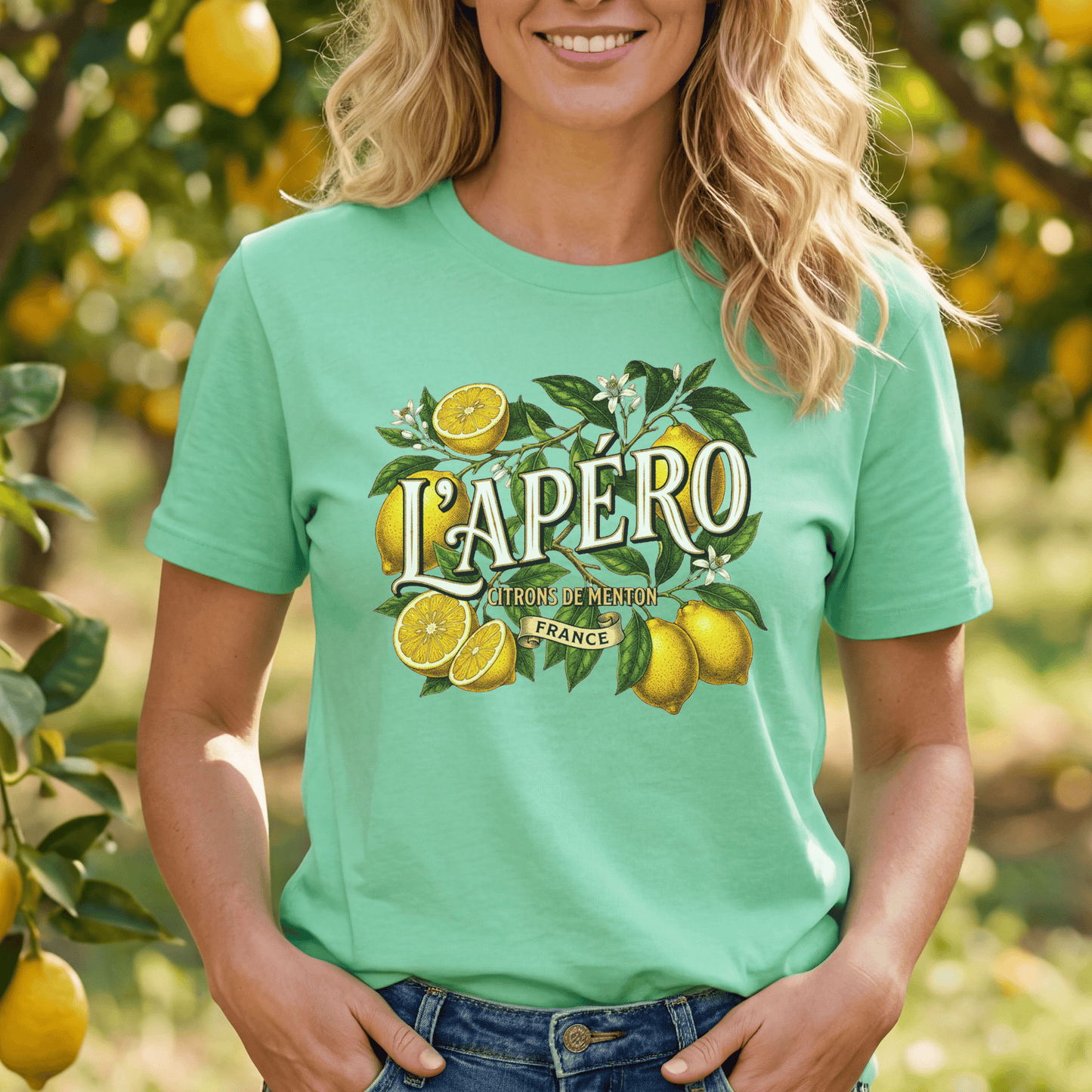 Citrons de Menton, France T-Shirt Heather Irish Green / S