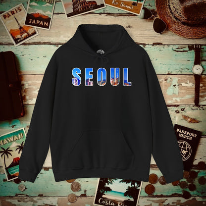 City Window Seoul Korea Hoodie Black / S