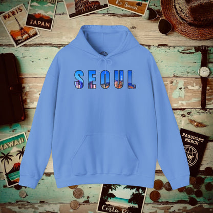 City Window Seoul Korea Hoodie Carolina Blue / S