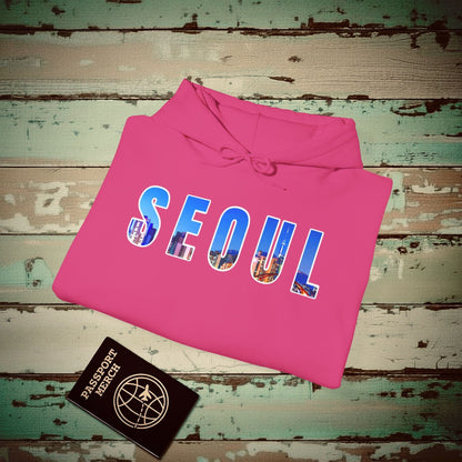 City Window Seoul Korea Hoodie Heliconia / S