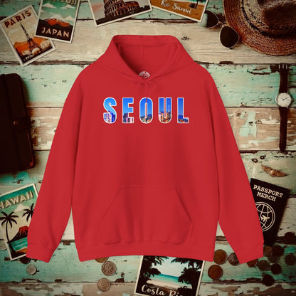 City Window Seoul Korea Hoodie Red / S