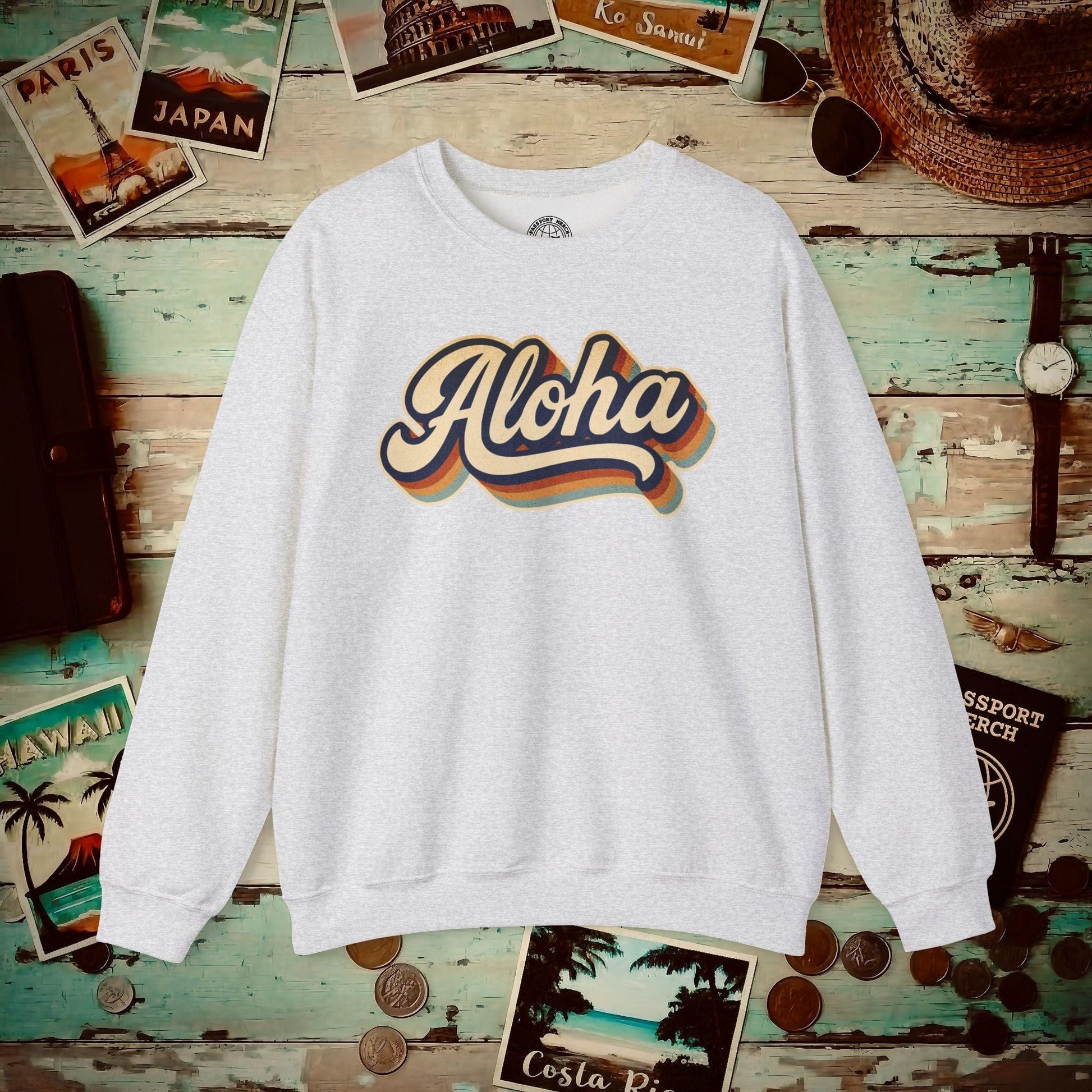 Classic 70s, Aloha, Hawaii Crewneck Ash / S