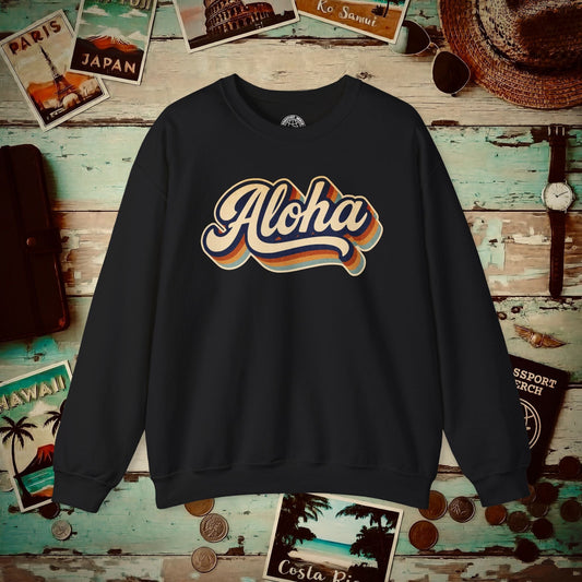 Classic 70s, Aloha, Hawaii Crewneck Black / S
