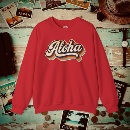 Classic 70s, Aloha, Hawaii Crewneck Red / S
