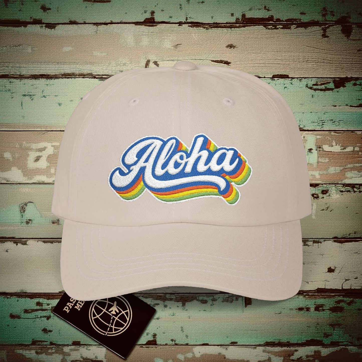 Classic 70s, Aloha, Hawaii Embroidered Hat Stone / One size