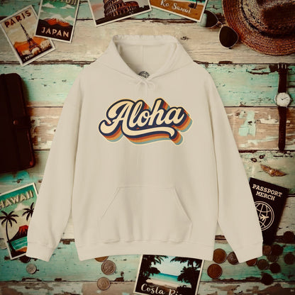 Classic 70s, Aloha, Hawaii Hoodie Sand / S
