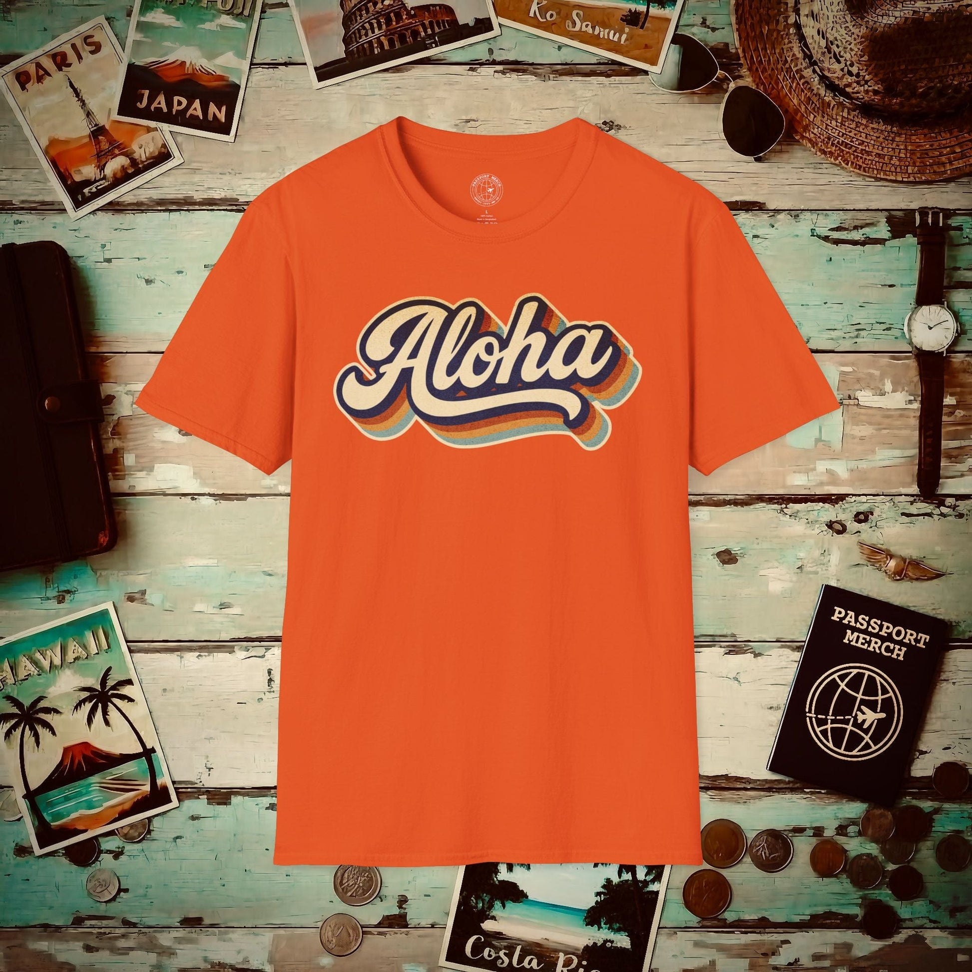 Classic 70s, Aloha, Hawaii T-Shirt Orange / S