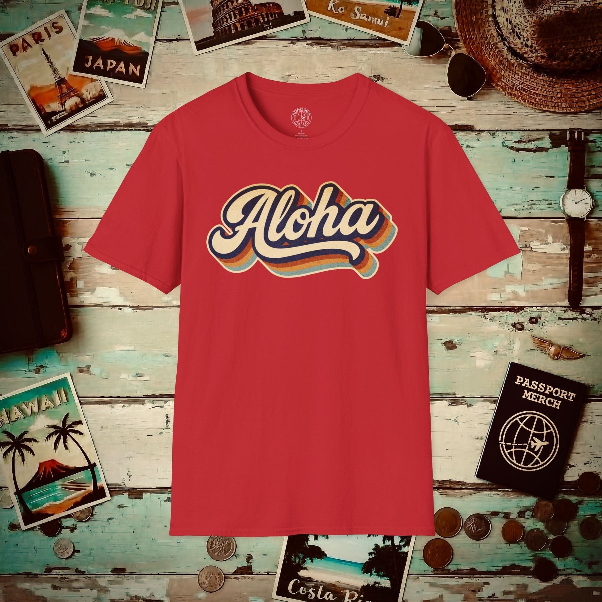 Classic 70s, Aloha, Hawaii T-Shirt Red / S