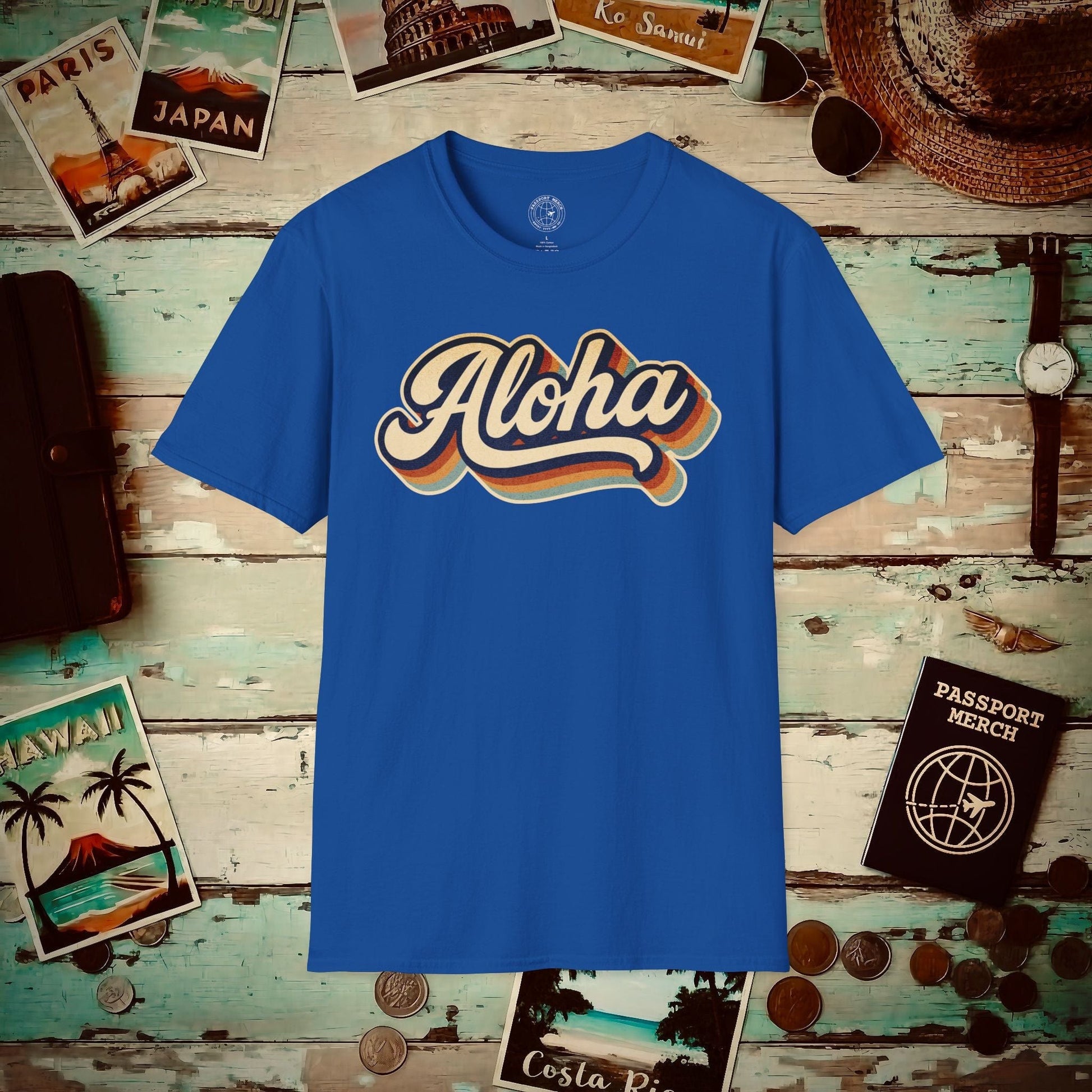 Classic 70s, Aloha, Hawaii T-Shirt Royal / S