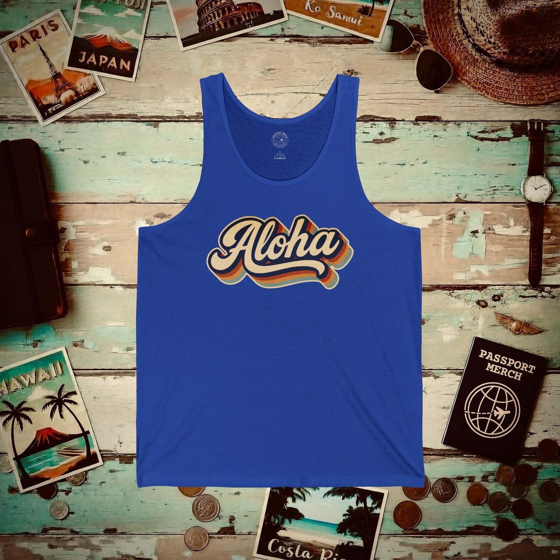 Classic 70s, Aloha, Hawaii Tank Top True Royal / XS
