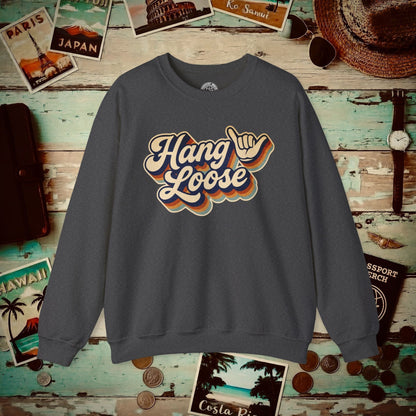Classic 70s, Hang Loose, Hawaii Crewneck Dark Heather / S