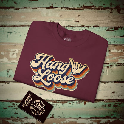 Classic 70s, Hang Loose, Hawaii Crewneck Maroon / S