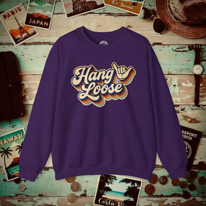 Classic 70s, Hang Loose, Hawaii Crewneck Purple / S