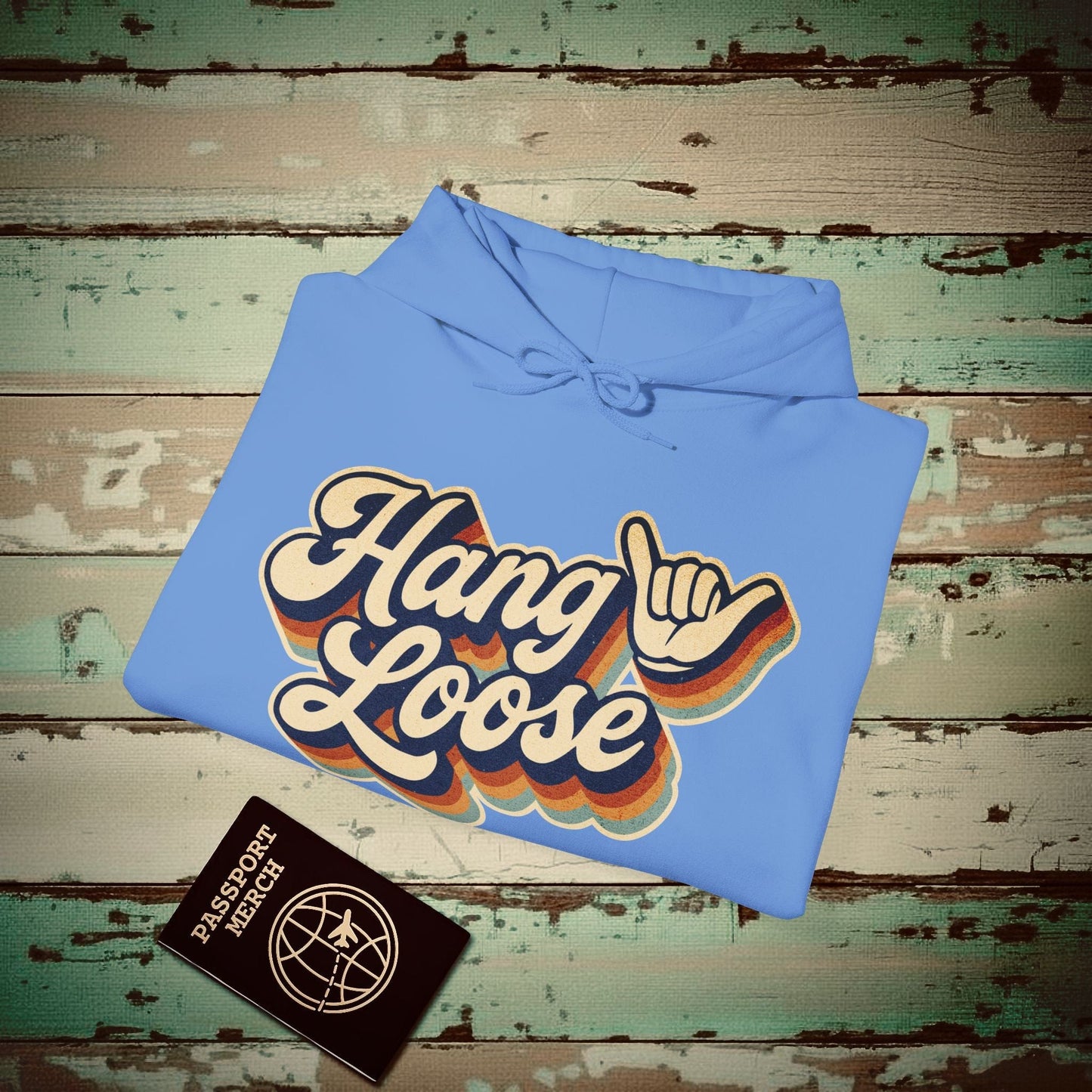 Classic 70s, Hang Loose, Hawaii Hoodie Carolina Blue / S