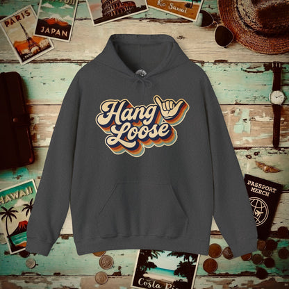 Classic 70s, Hang Loose, Hawaii Hoodie Dark Heather / S