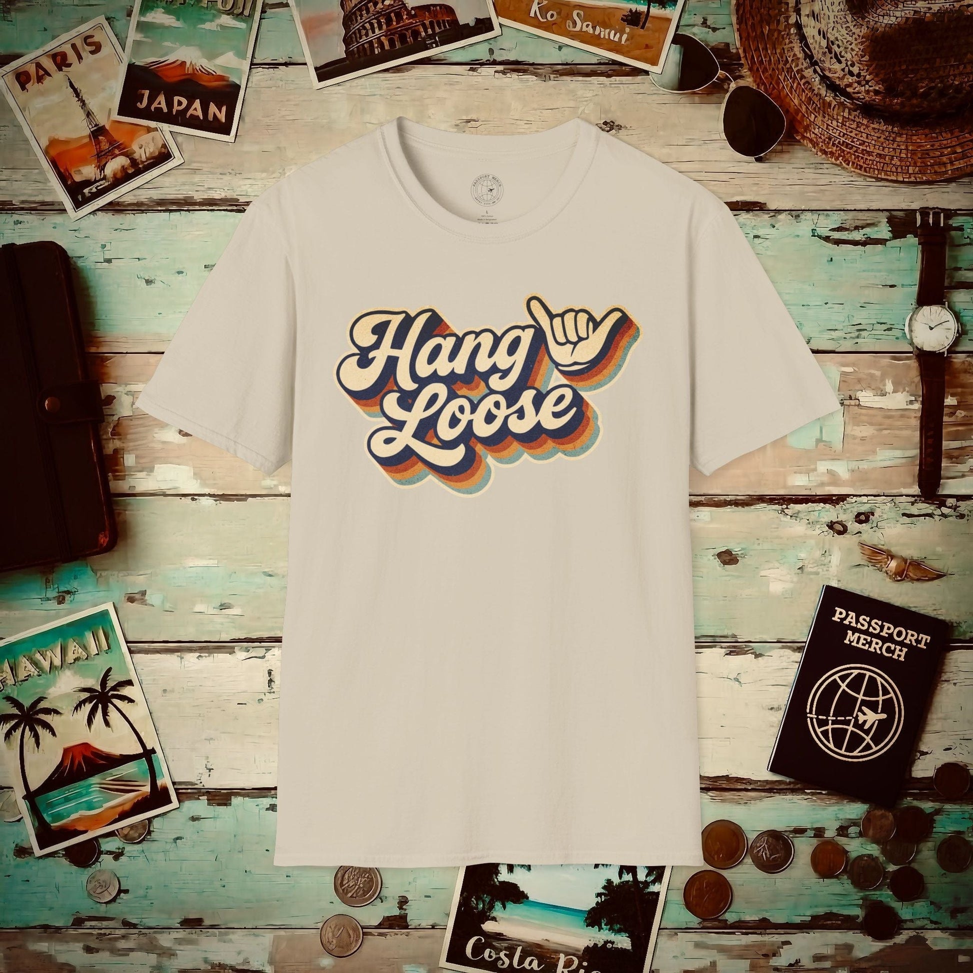 Classic 70s, Hang Loose, Hawaii T-Shirt Sand / S
