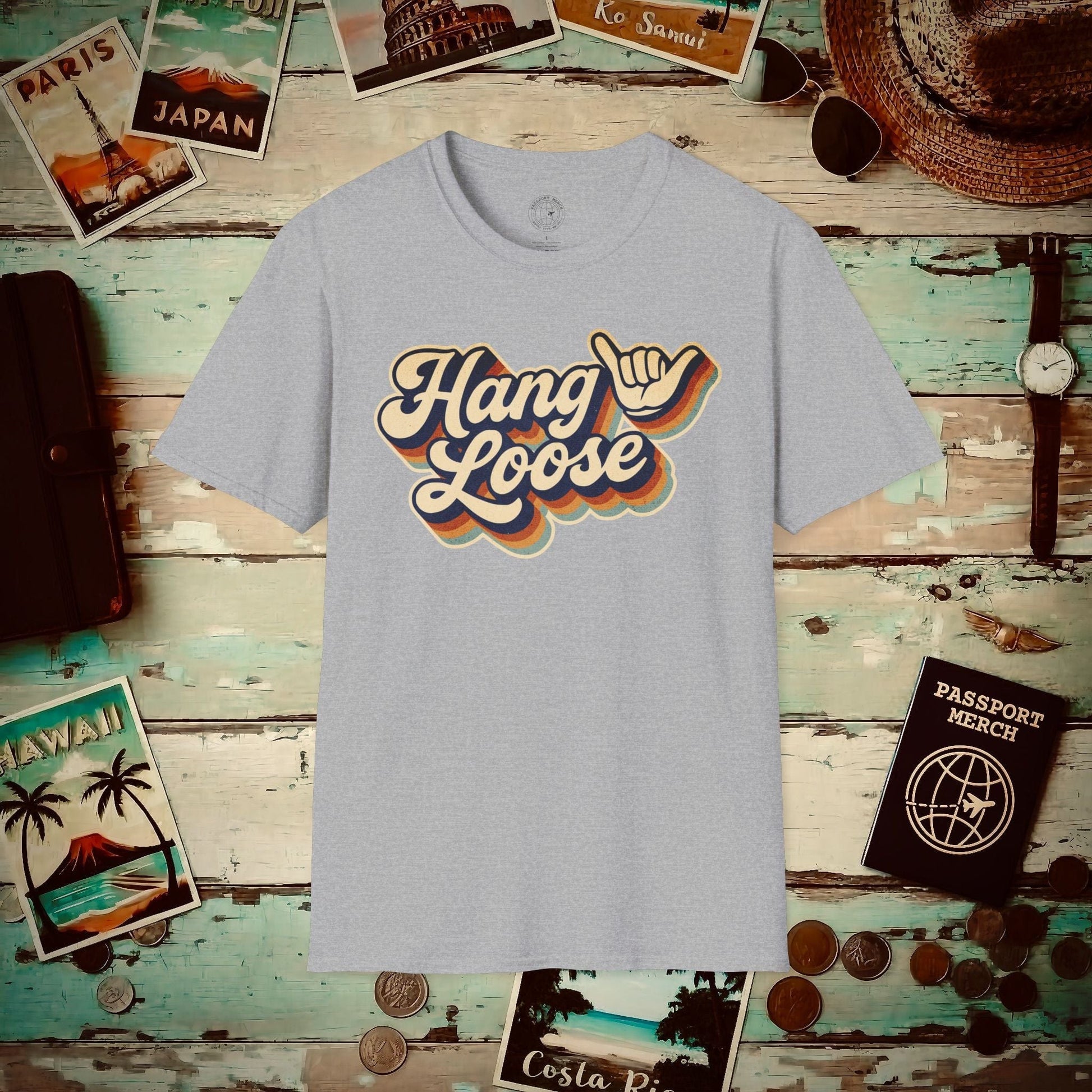 Classic 70s, Hang Loose, Hawaii T-Shirt Sport Grey / S