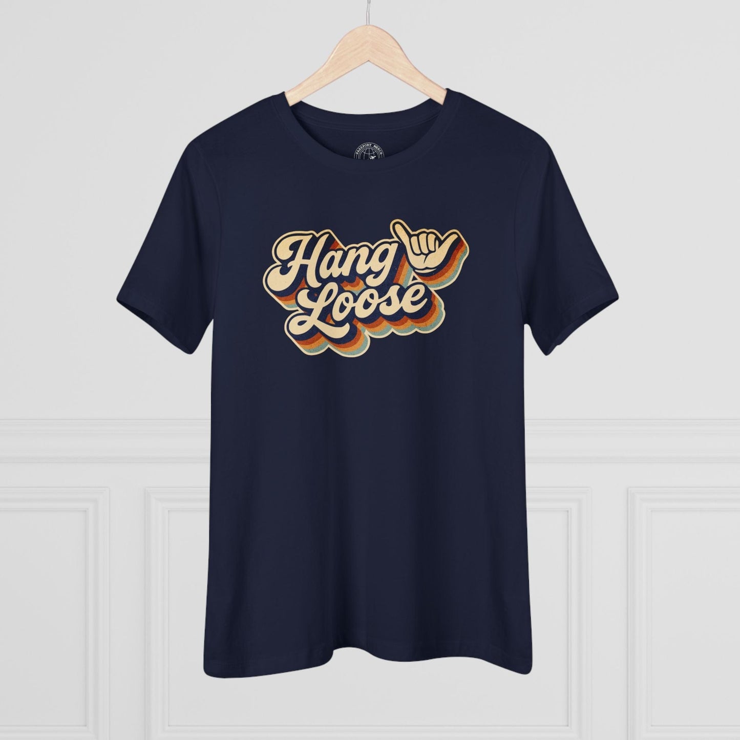 Classic 70s, Hang Loose, Hawaii, Womens Fit T-Shirt Navy / S