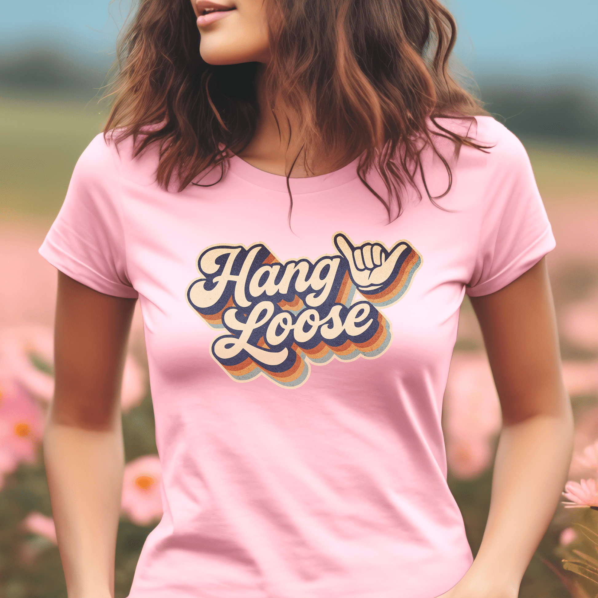 Classic 70s, Hang Loose, Hawaii, Womens Fit T-Shirt Pink / S