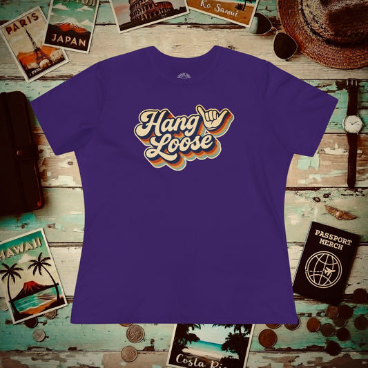 Classic 70s, Hang Loose, Hawaii, Womens Fit T-Shirt Team Purple / S