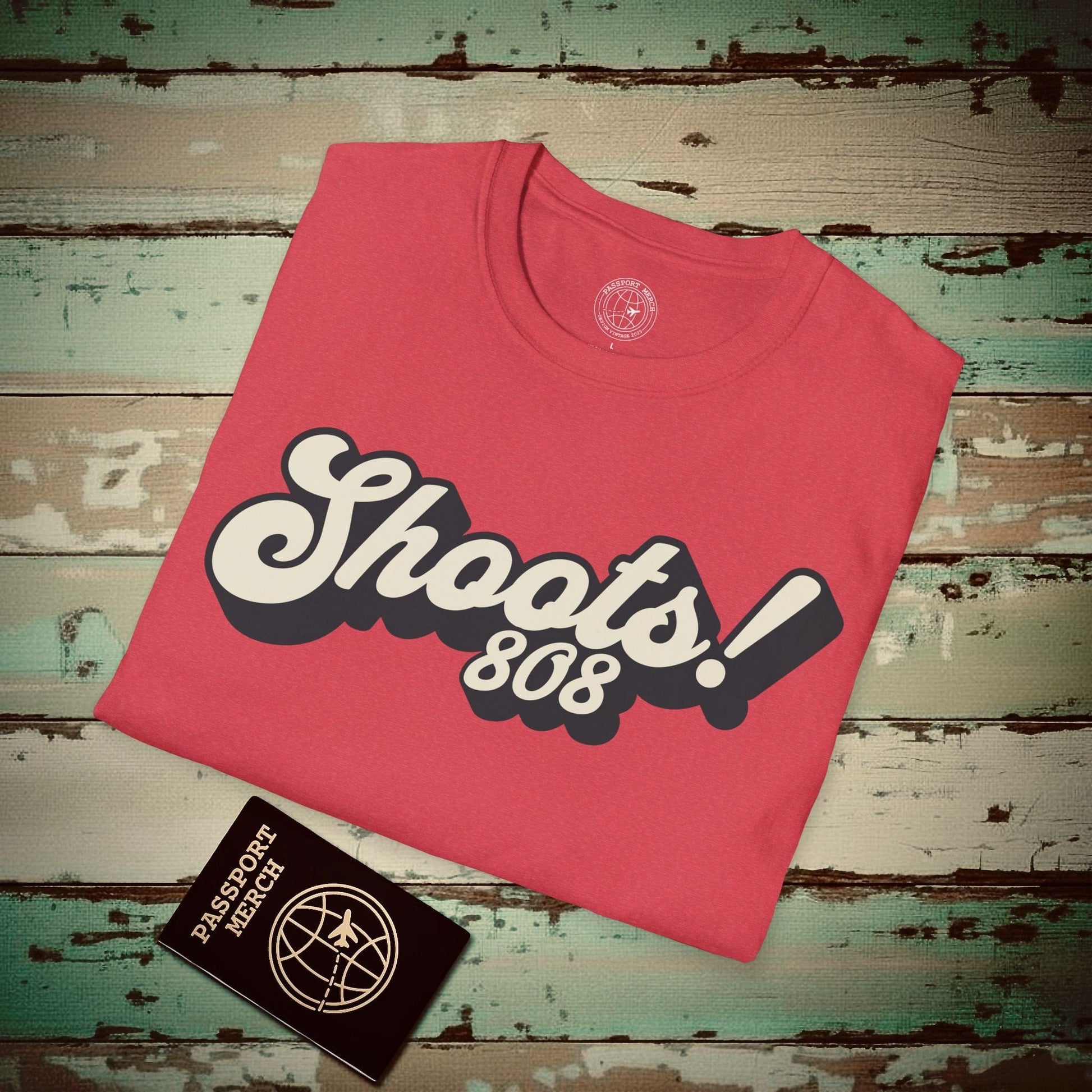 Classic 70s, Shoots! 808, Hawaii T-Shirt Heather Red / S
