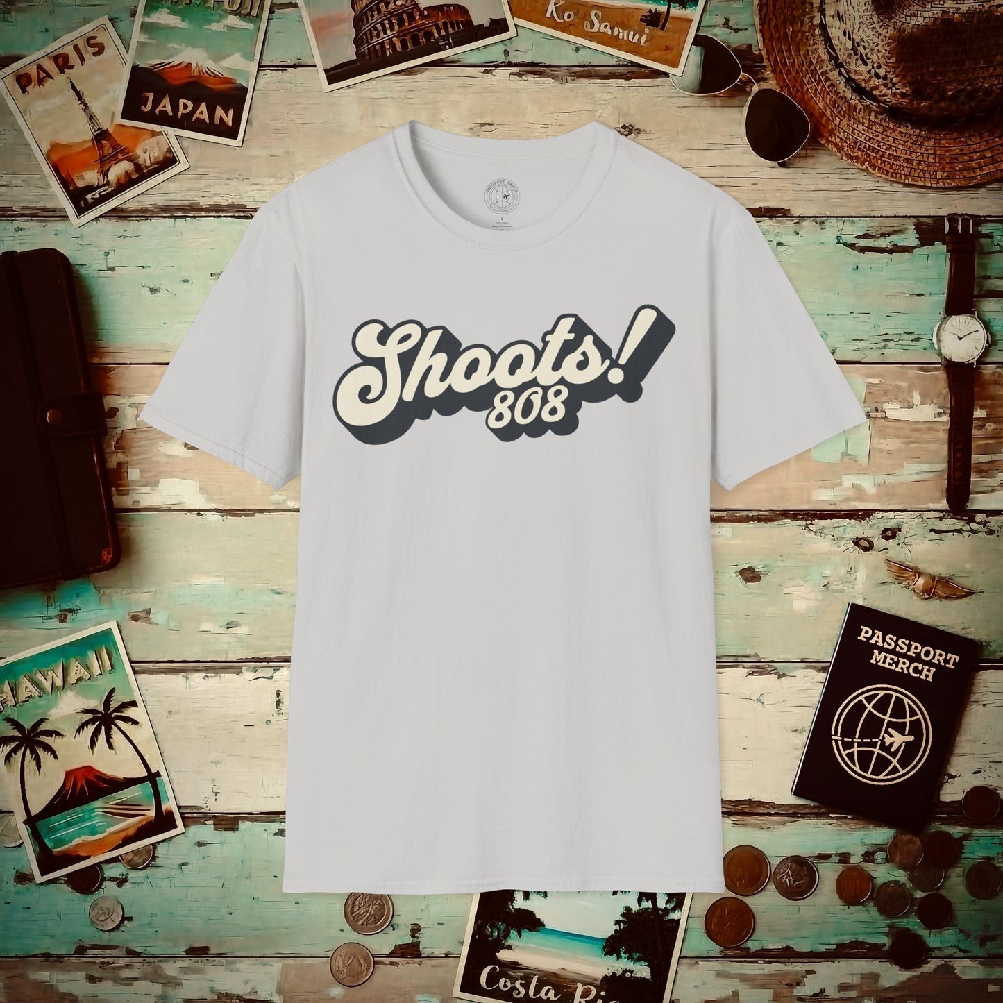 Classic 70s, Shoots! 808, Hawaii T-Shirt Ice Grey / S