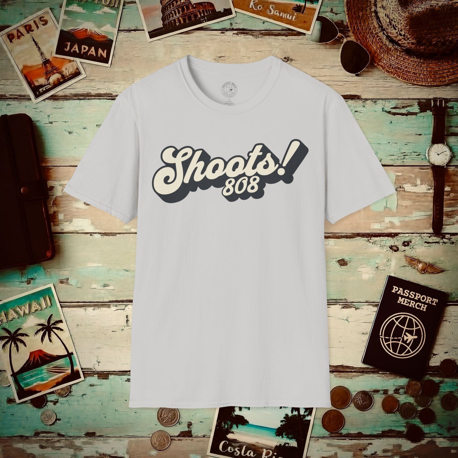 Classic 70s, Shoots! 808, Hawaii T-Shirt Ice Grey / S