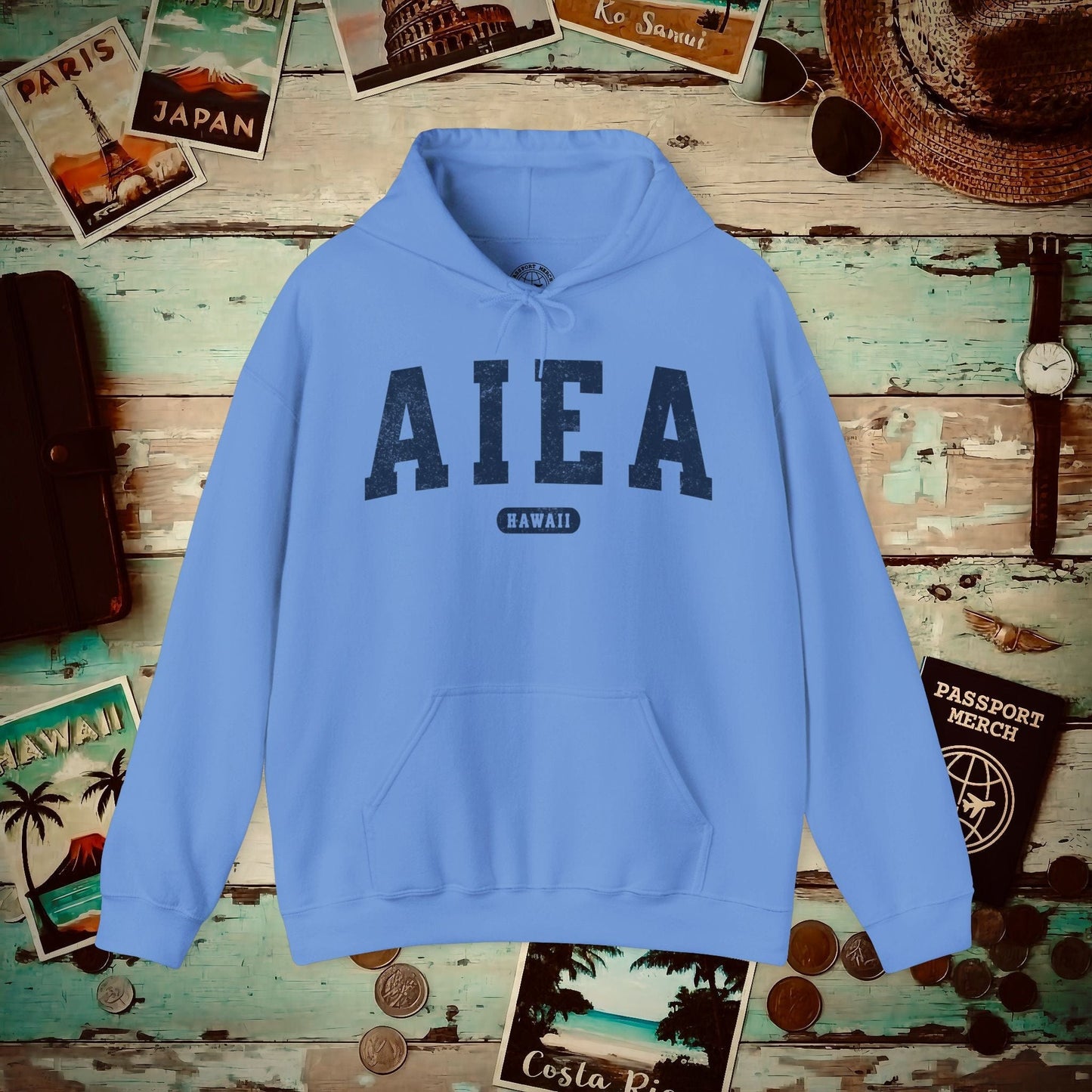 Classic Athletic, Aiea, Hawaii (Fan Service) Hoodie Carolina Blue / S
