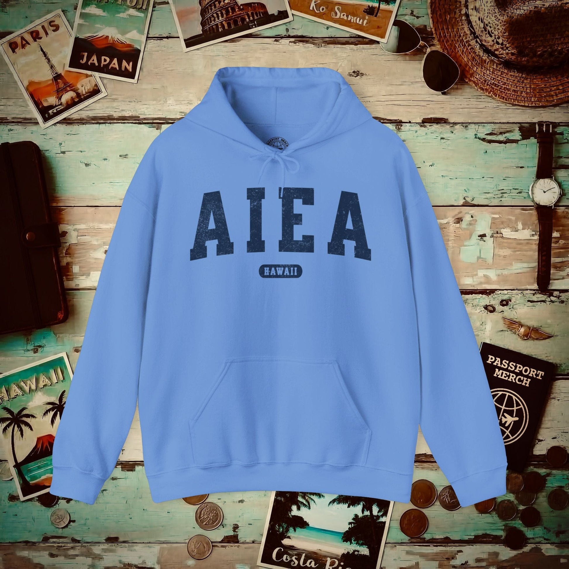 Classic Athletic, Aiea, Hawaii (Fan Service) Hoodie Carolina Blue / S