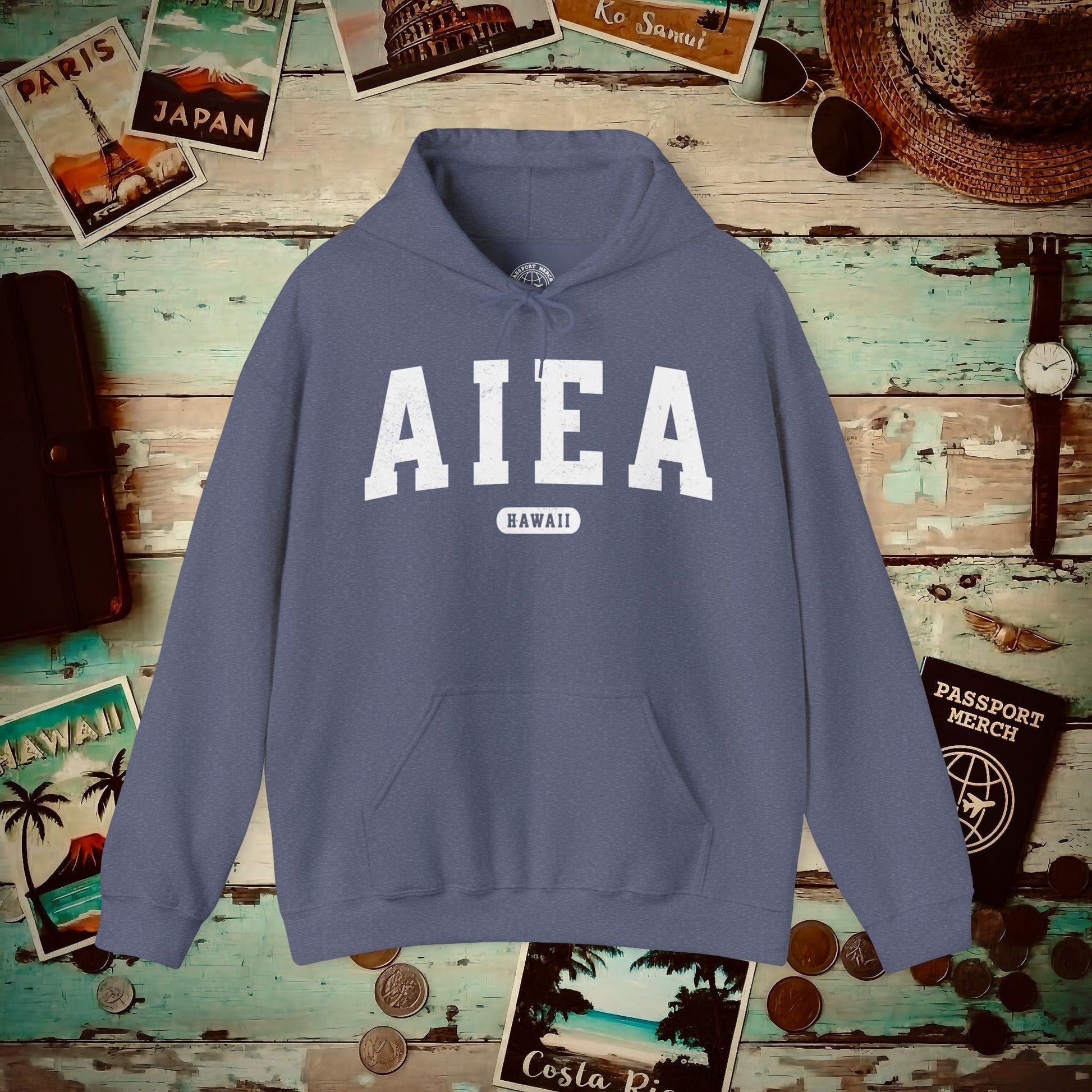 Classic Athletic, Aiea, Hawaii (Fan Service) Hoodie Heather Navy / S