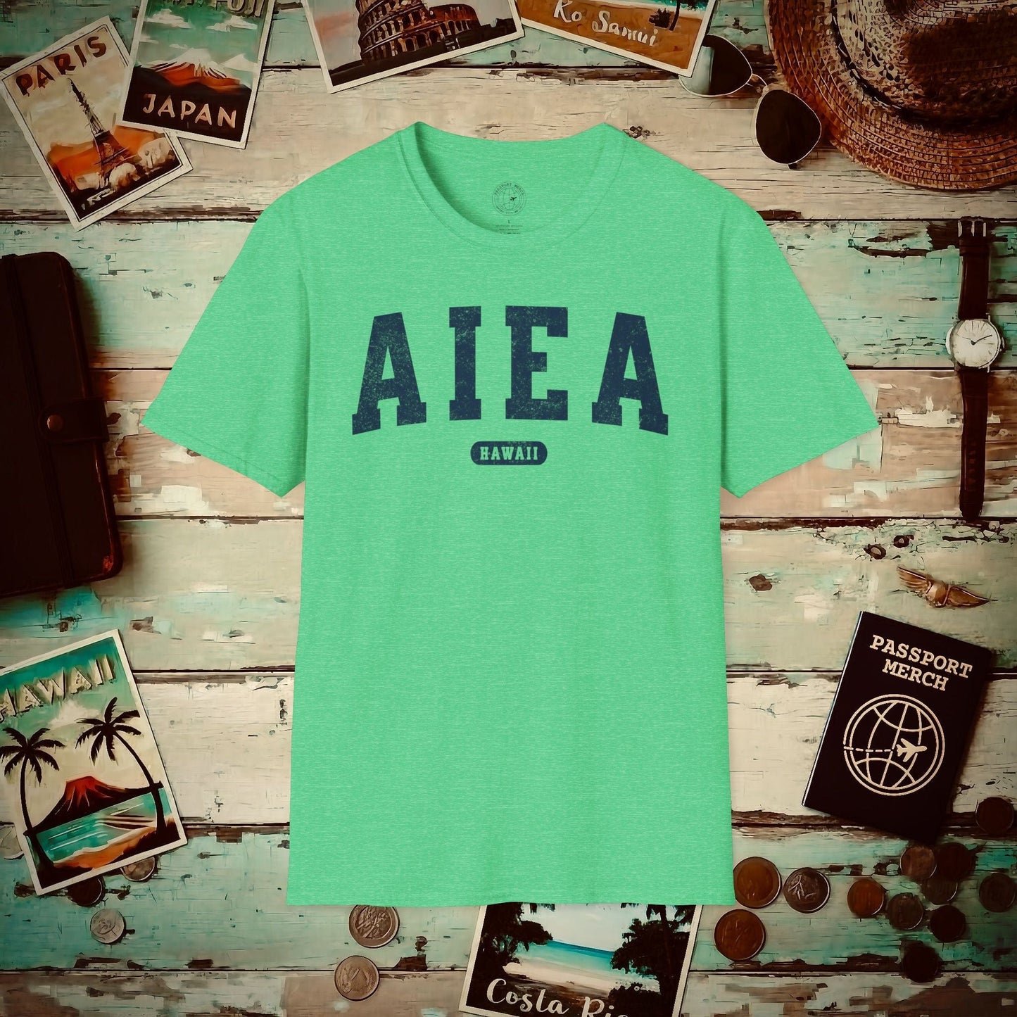 Classic Athletic, Aiea, Hawaii (Fan Service) T-Shirt Heather Irish Green / S