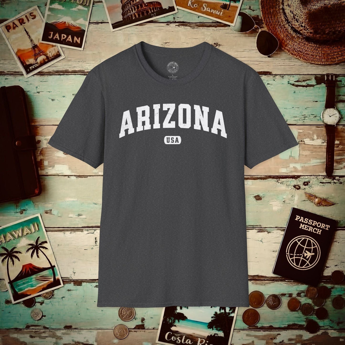 Classic Athletic, Arizona (50 States Edition) T-Shirt Dark Heather / S