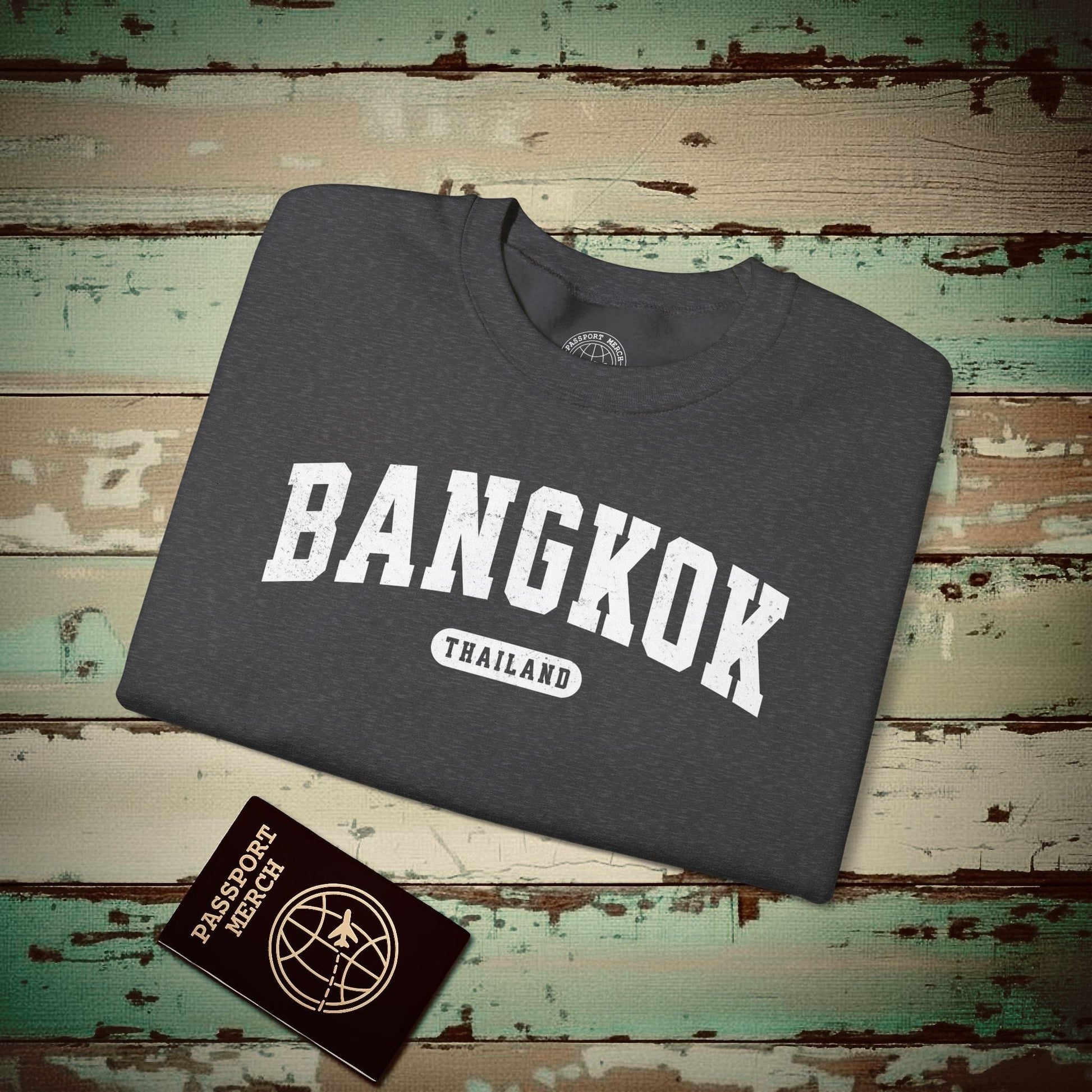 Classic Athletic (Bucket List Edition), Bangkok, Thailand Crewneck Dark Heather / S