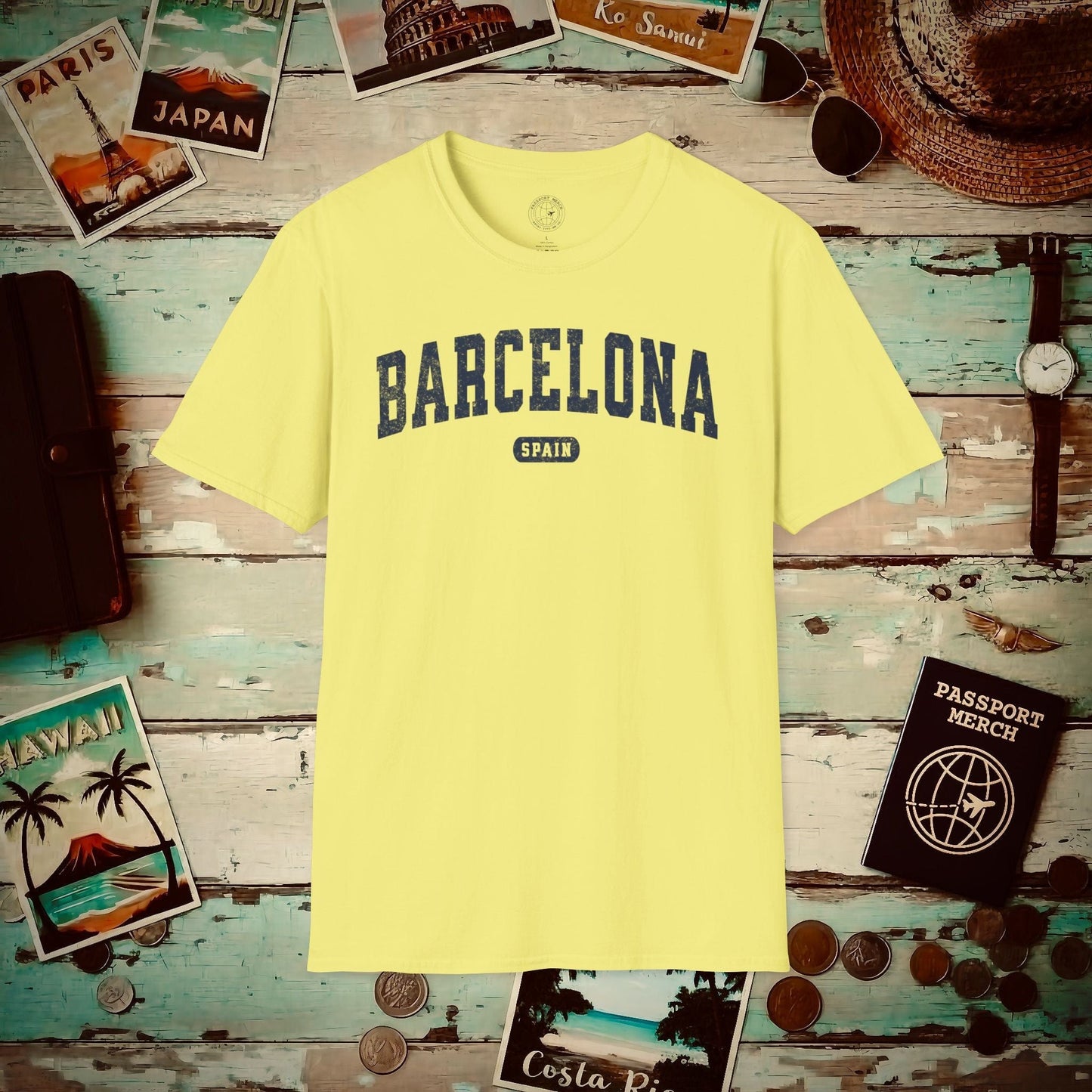 Classic Athletic (Bucket List Edition), Barcelona, Spain T-Shirt Cornsilk / S