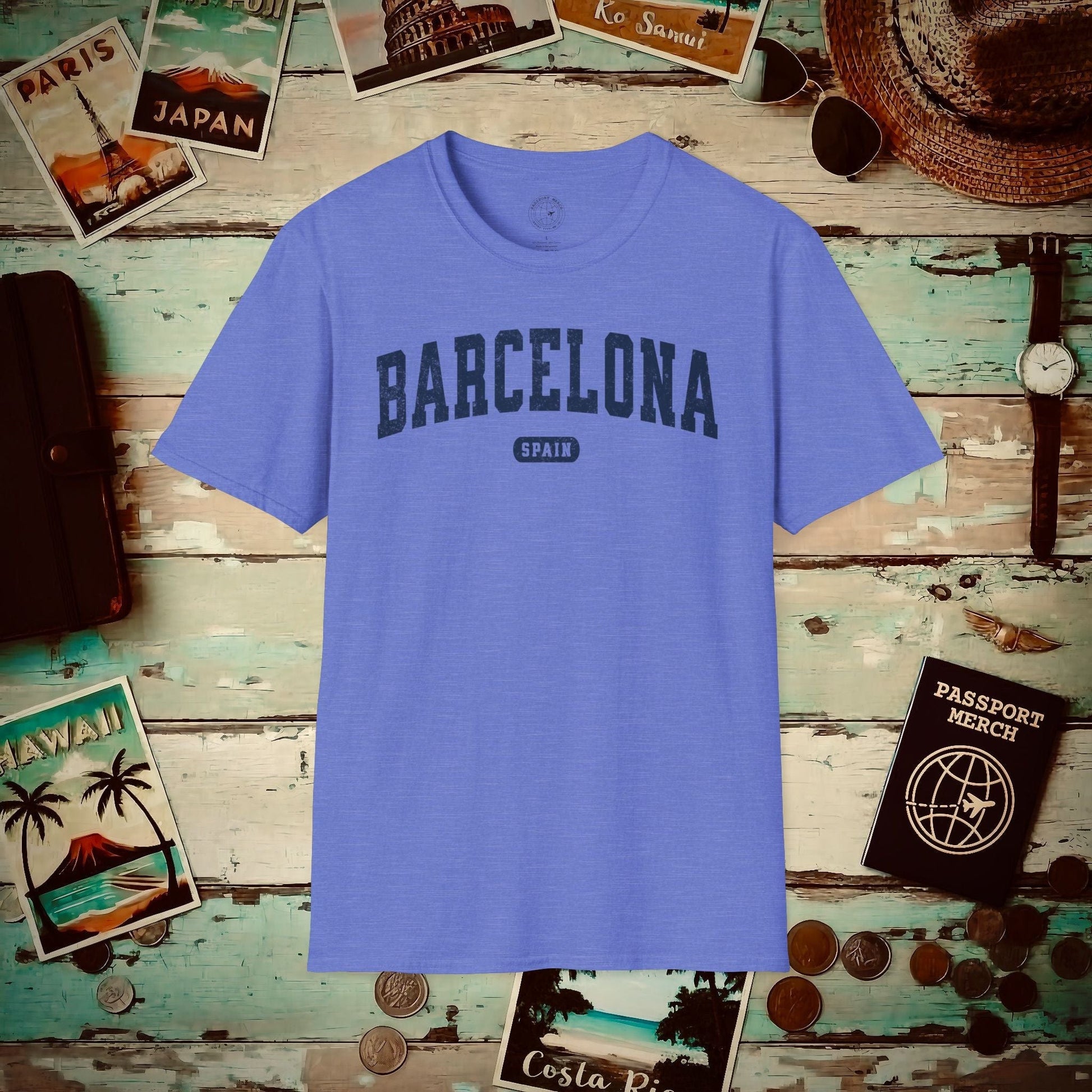 Classic Athletic (Bucket List Edition), Barcelona, Spain T-Shirt Heather Royal / S