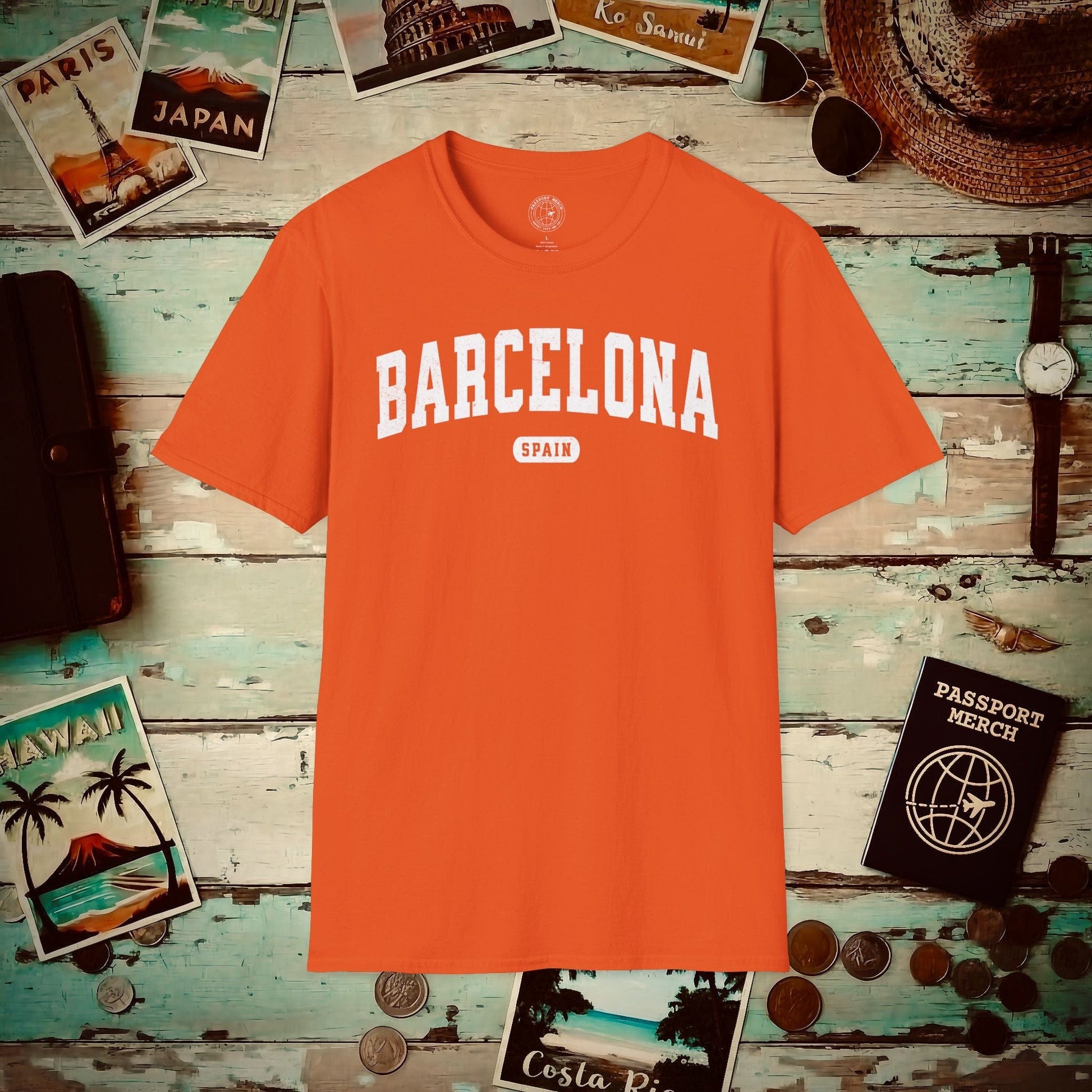 Classic Athletic (Bucket List Edition), Barcelona, Spain T-Shirt Orange / S