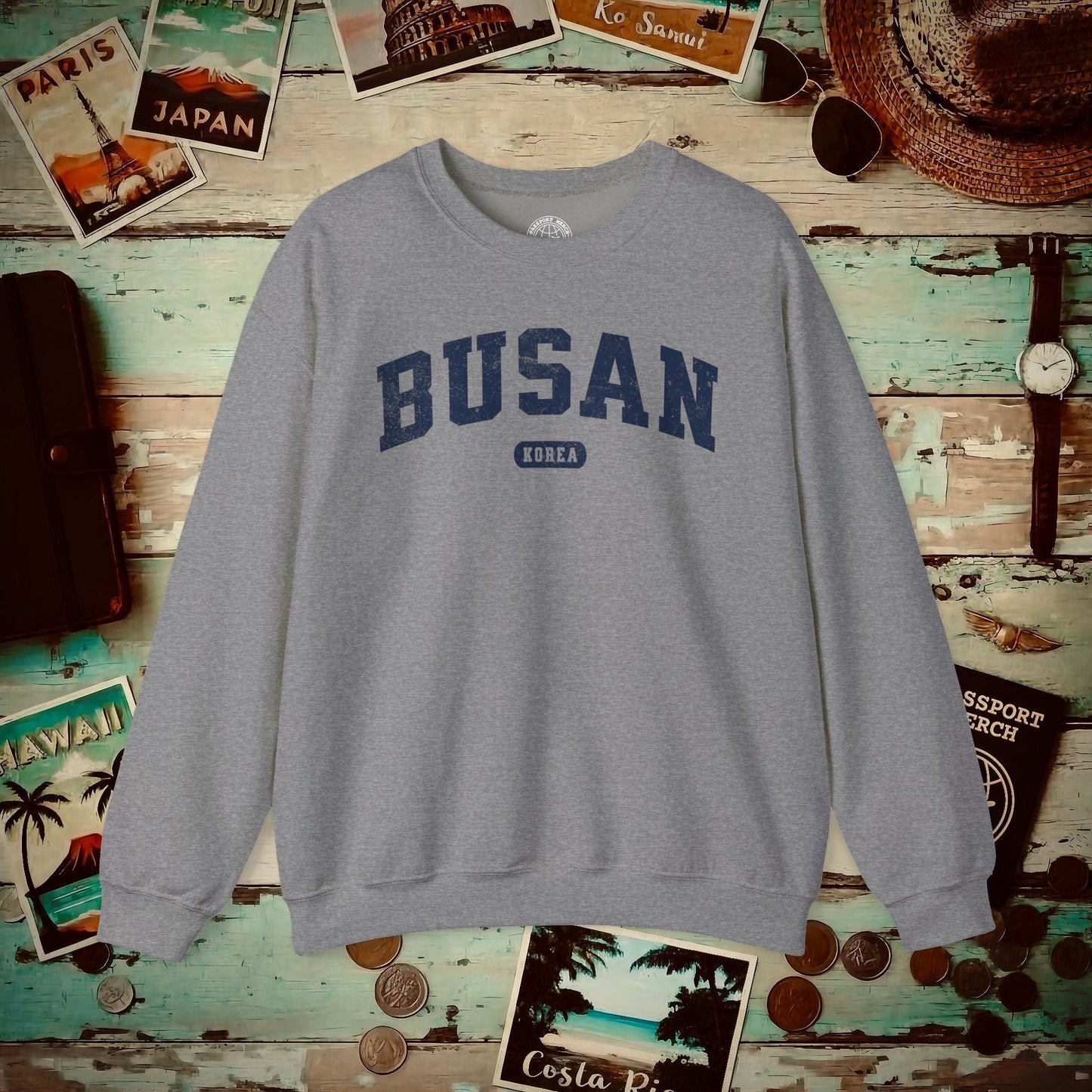 Classic Athletic (Bucket List Edition), Busan, Korea Crewneck Graphite Heather / S